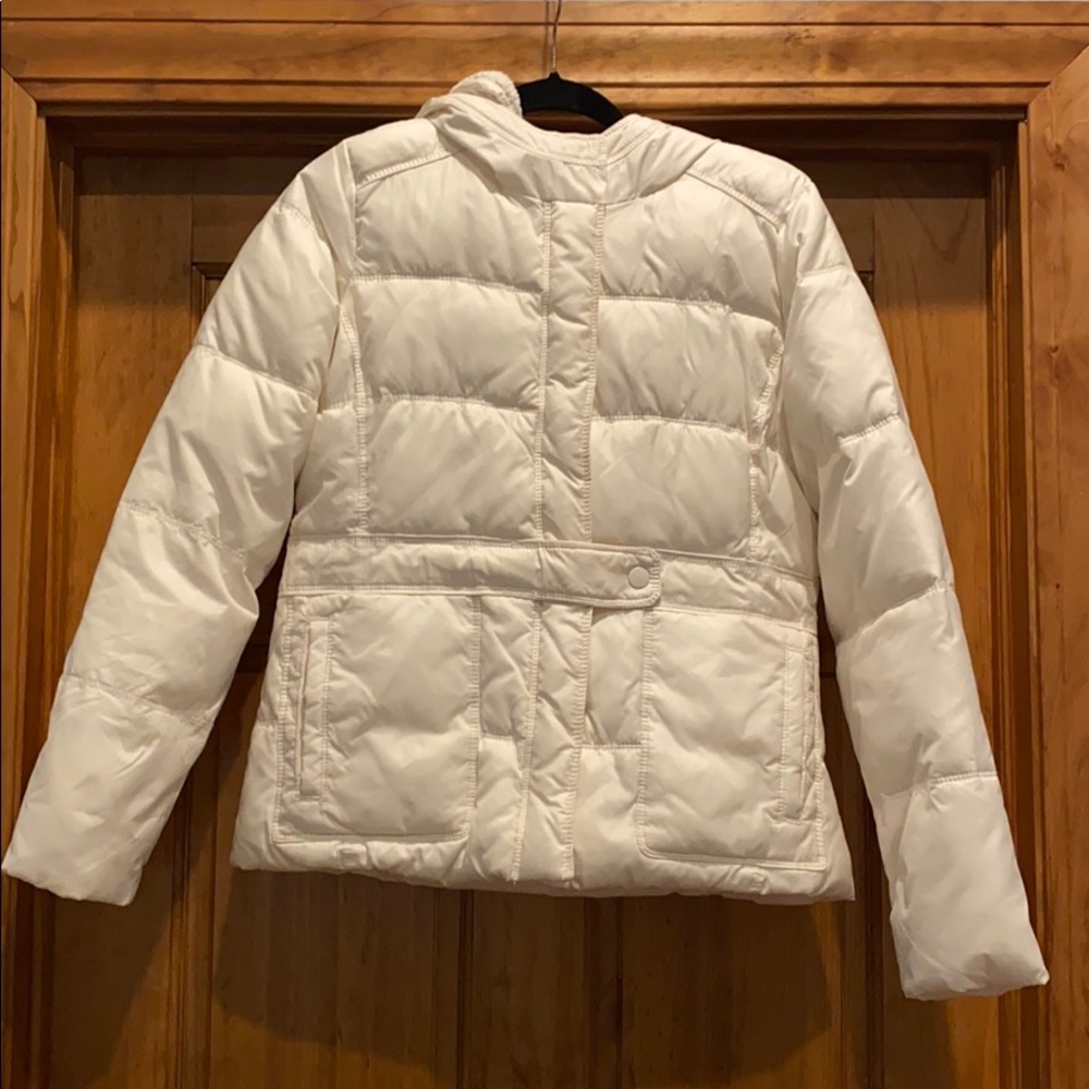Vintage Off White Fleece Lined Puffer Jacket M